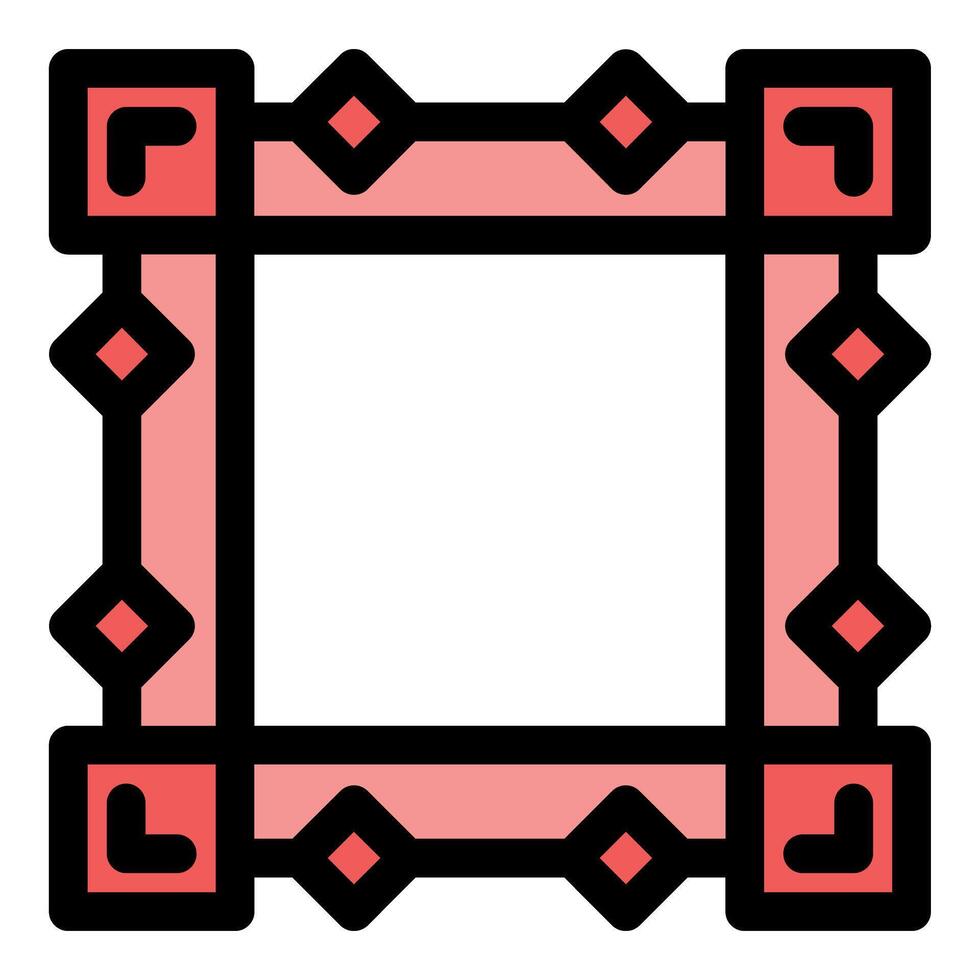 Decorative geometric frame with bold design elements vector