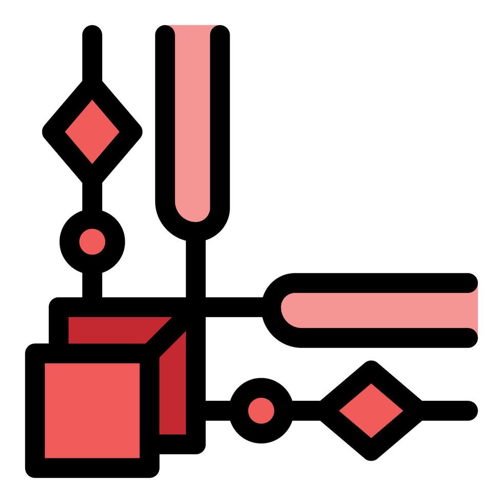 Abstract geometric design with red shapes and lines vector