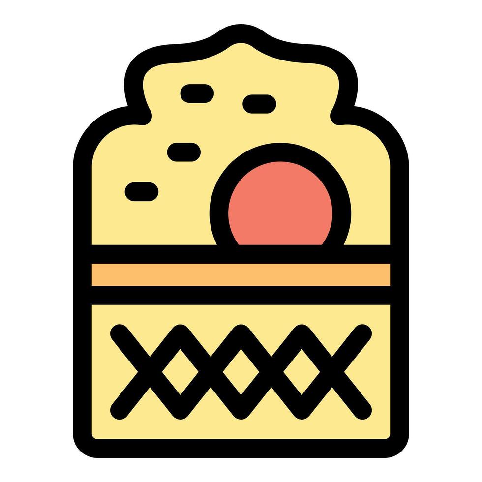 Delicious ice cream cone with chocolate topping vector