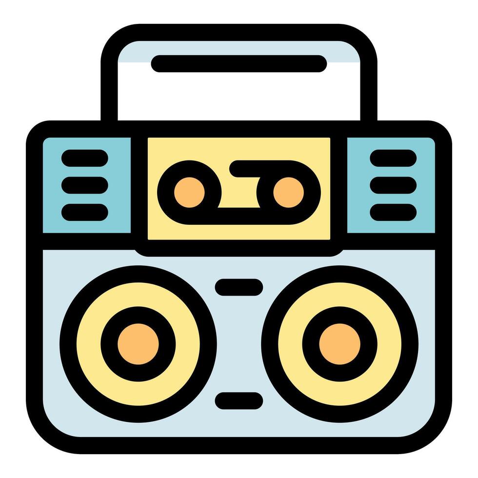 Retro boombox icon with cassette tape design vector