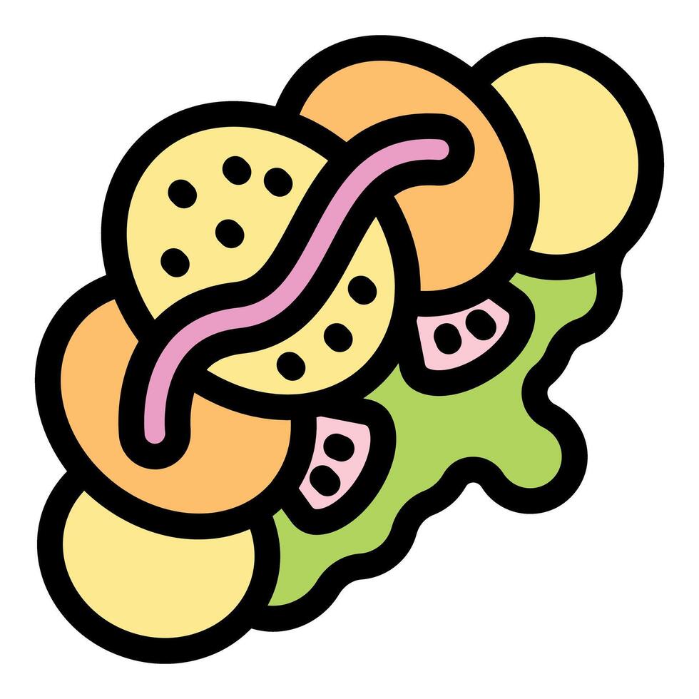 Colorful cartoon style sandwich with toppings vector