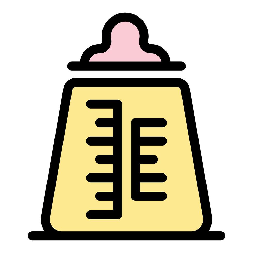 Baby bottle measuring milk level showing feeding progress vector