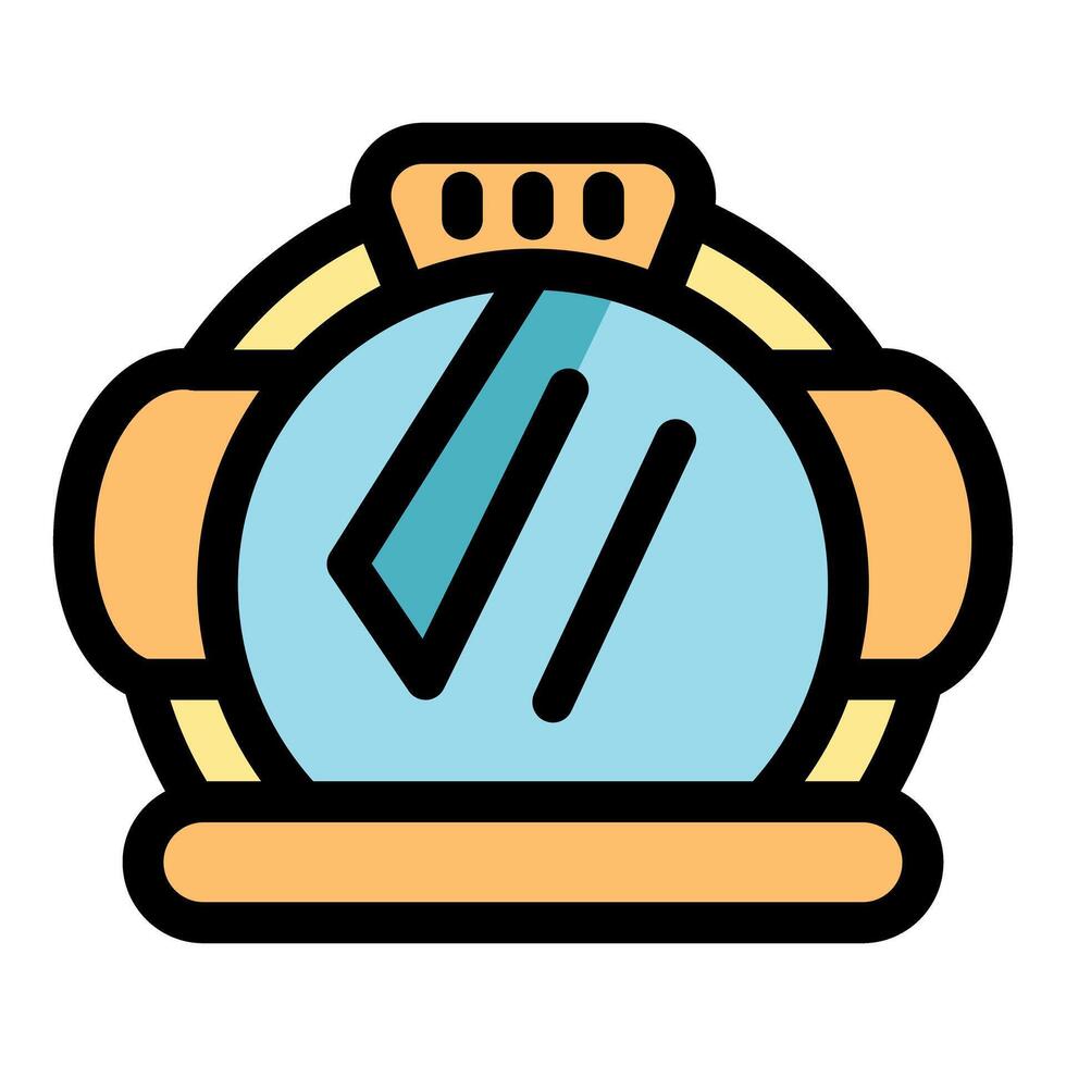Retro diving helmet with reflective glass design vector