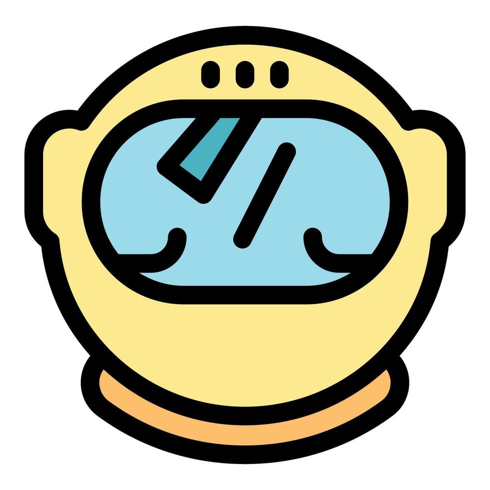 Cartoon astronaut helmet with blue visor vector