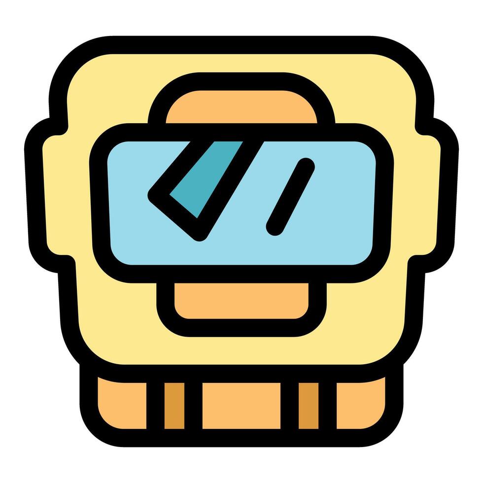 Futuristic robot head with geometric design vector