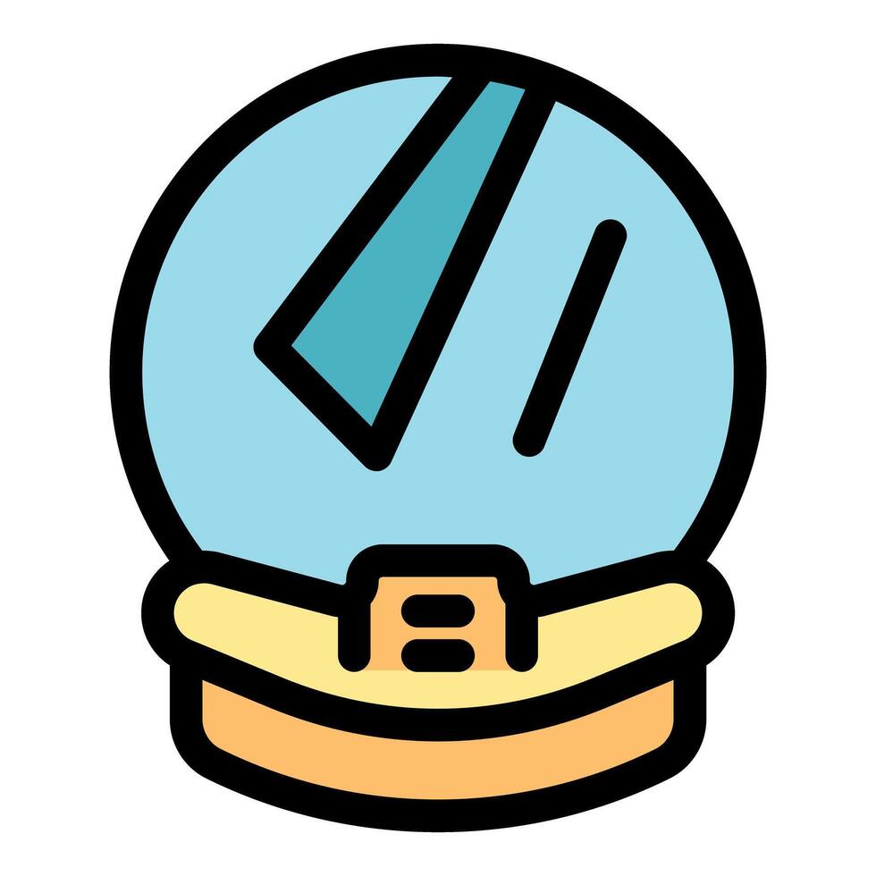 Crystal ball showing future events with glowing light and base vector