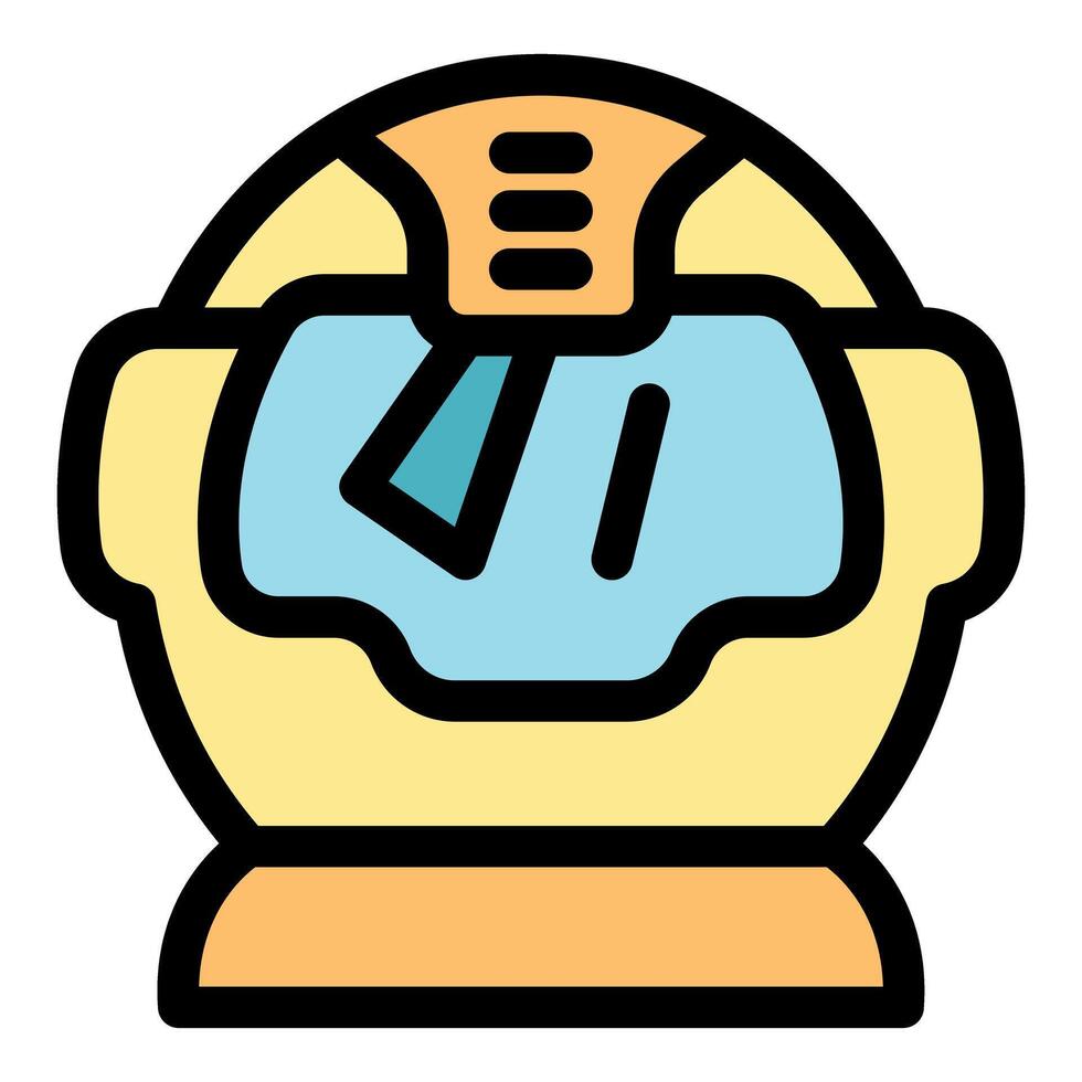 Futuristic helmet icon with bold lines vector