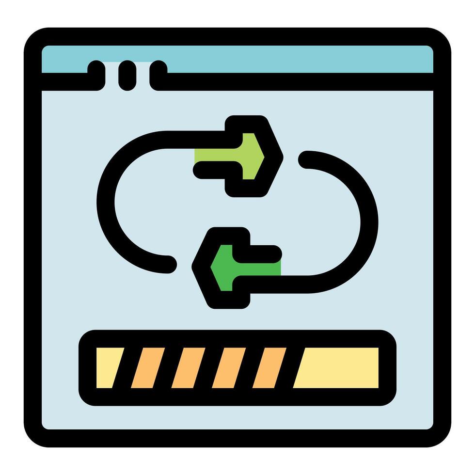 Software update progress bar with refresh arrows icon vector