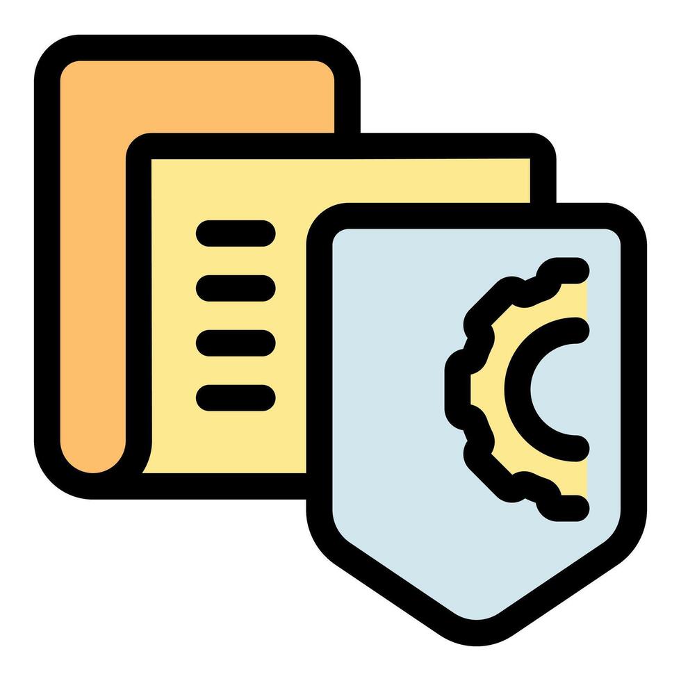 Shield and document symbolizing data protection vector