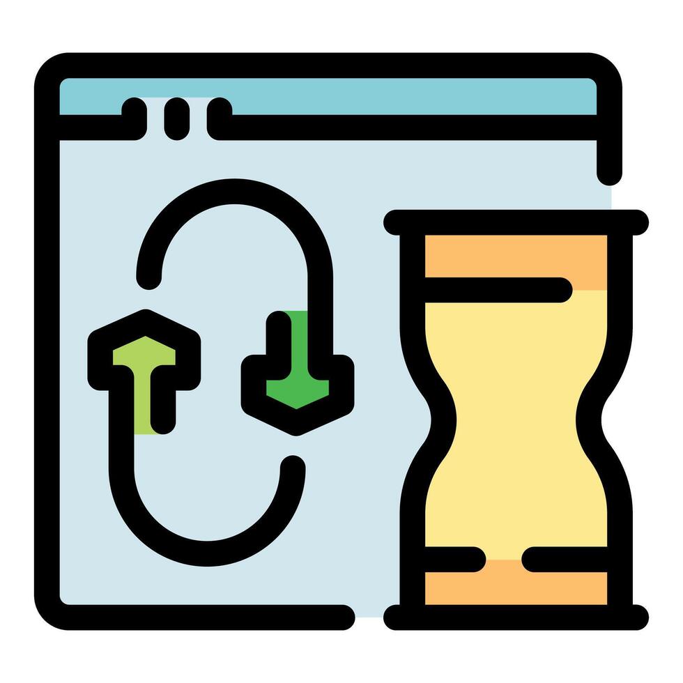 Conceptual illustration of time management and workflow vector