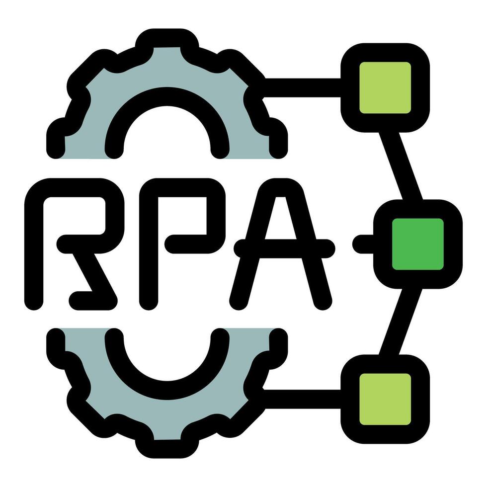 Robotic process automation concept with gear icons vector