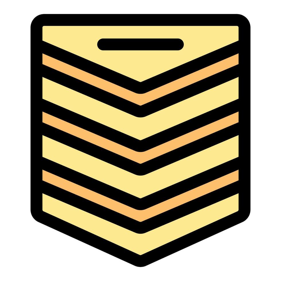 Military rank insignia showing four stripes icon representing sergeant position vector