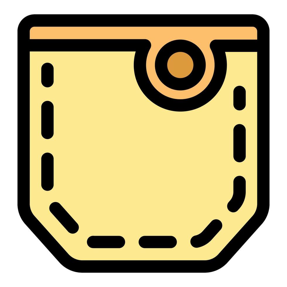 Minimalist yellow pocket design with stitching vector