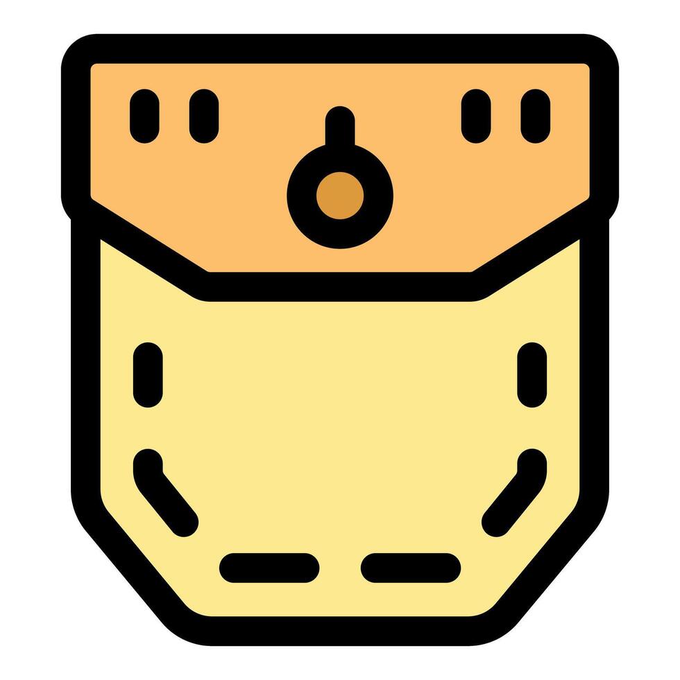 Pocket with button and stitches, a symbol of security and style vector