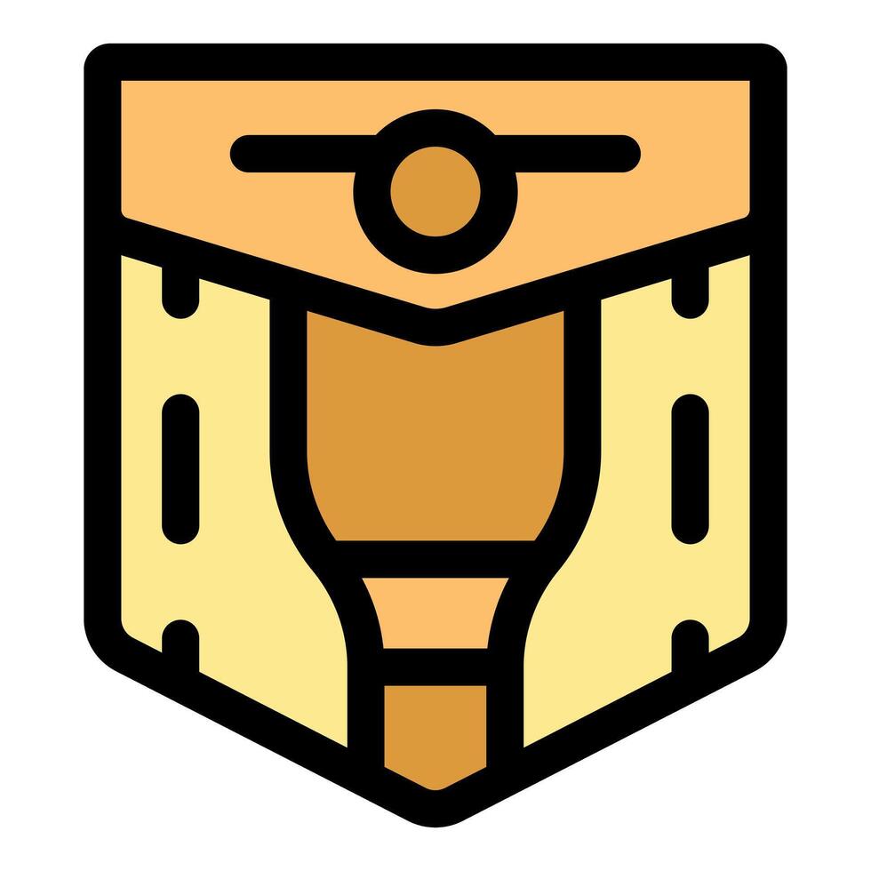 Futuristic robotic armor icon in bold colors vector