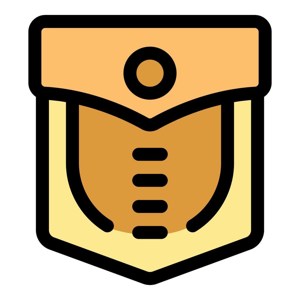 Abstract leather pocket icon with bold outline vector