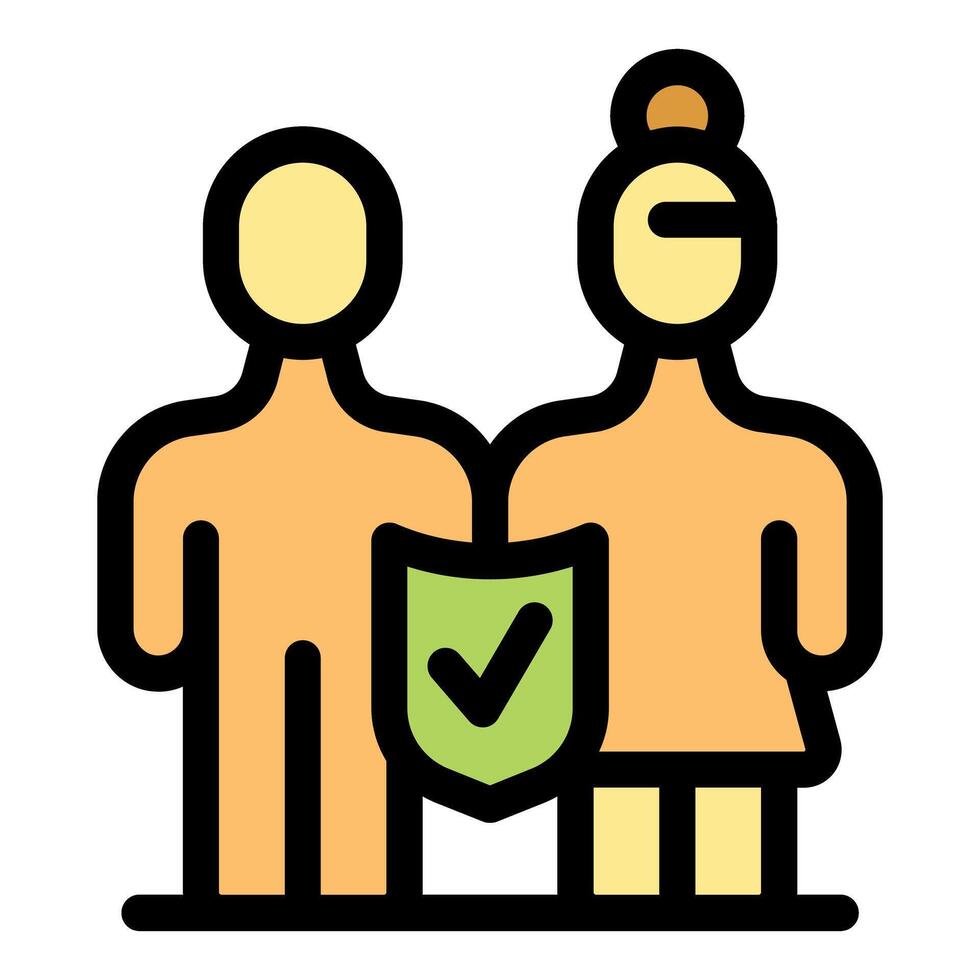 Protecting partnership with a secure shield icon vector