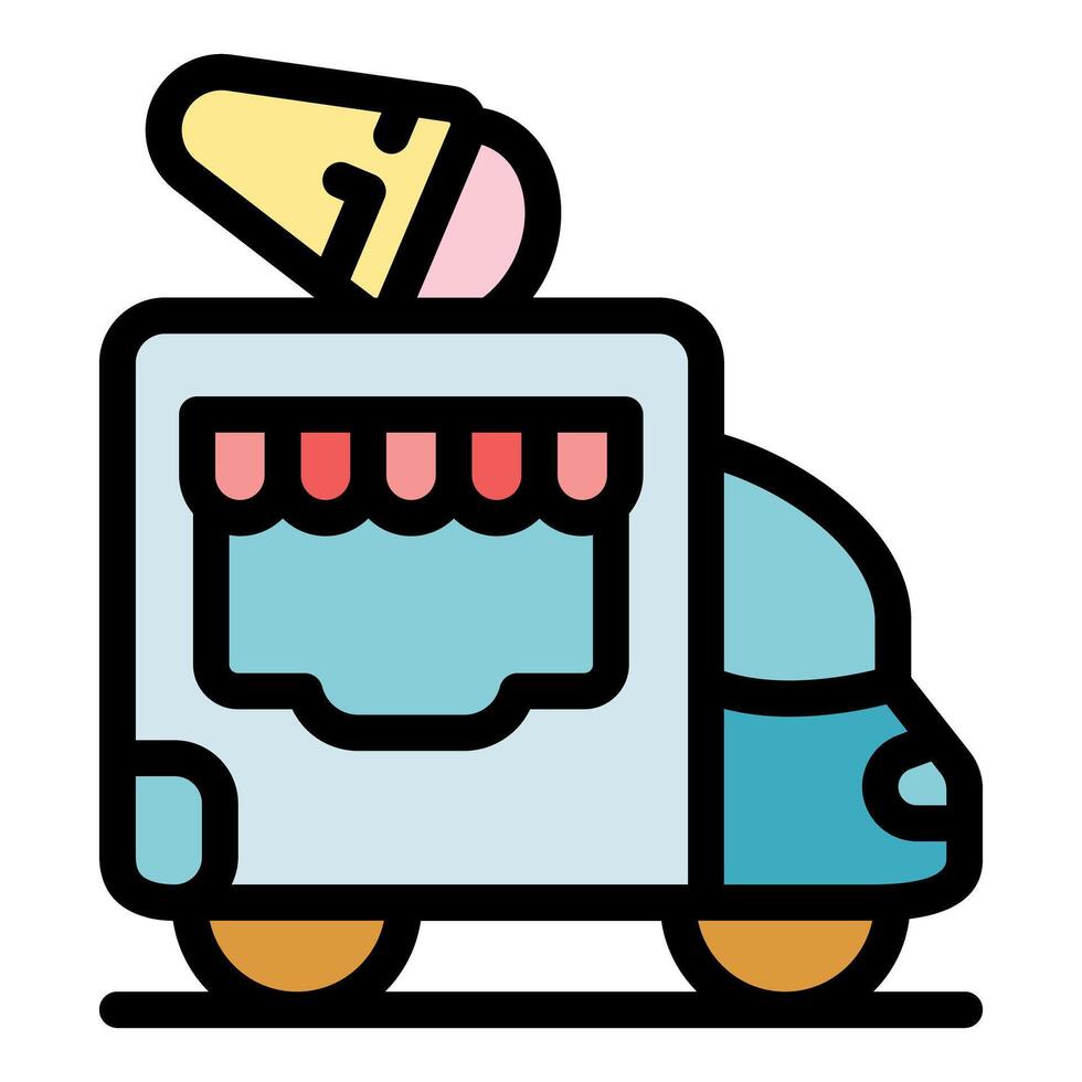Ice cream food truck offering delicious cones and frozen treats vector