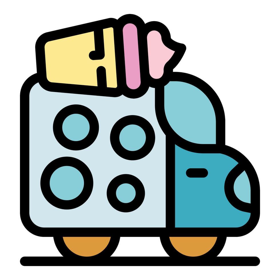 Colorful ice cream truck with cartoon style design vector