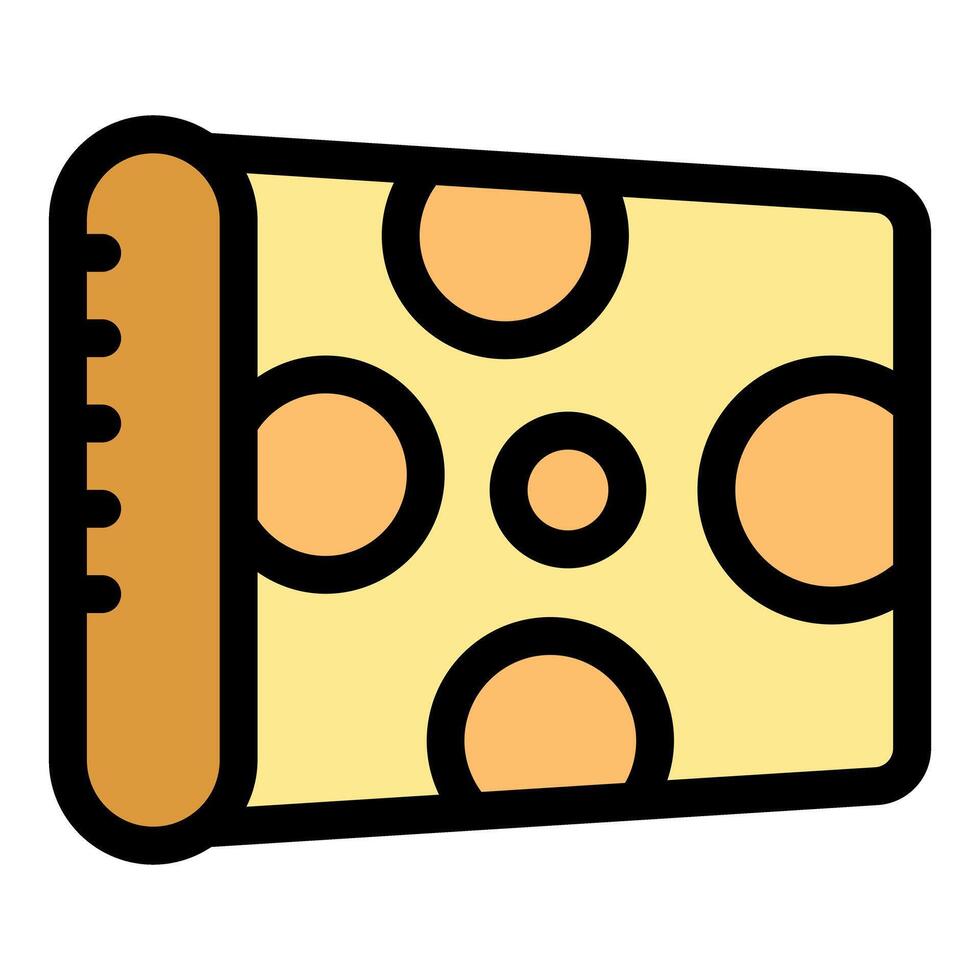 Piece of swiss cheese showing its texture and holes vector
