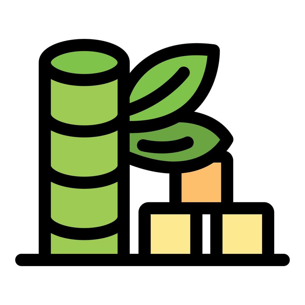 Bamboo growing from wood blocks symbolizing sustainability vector