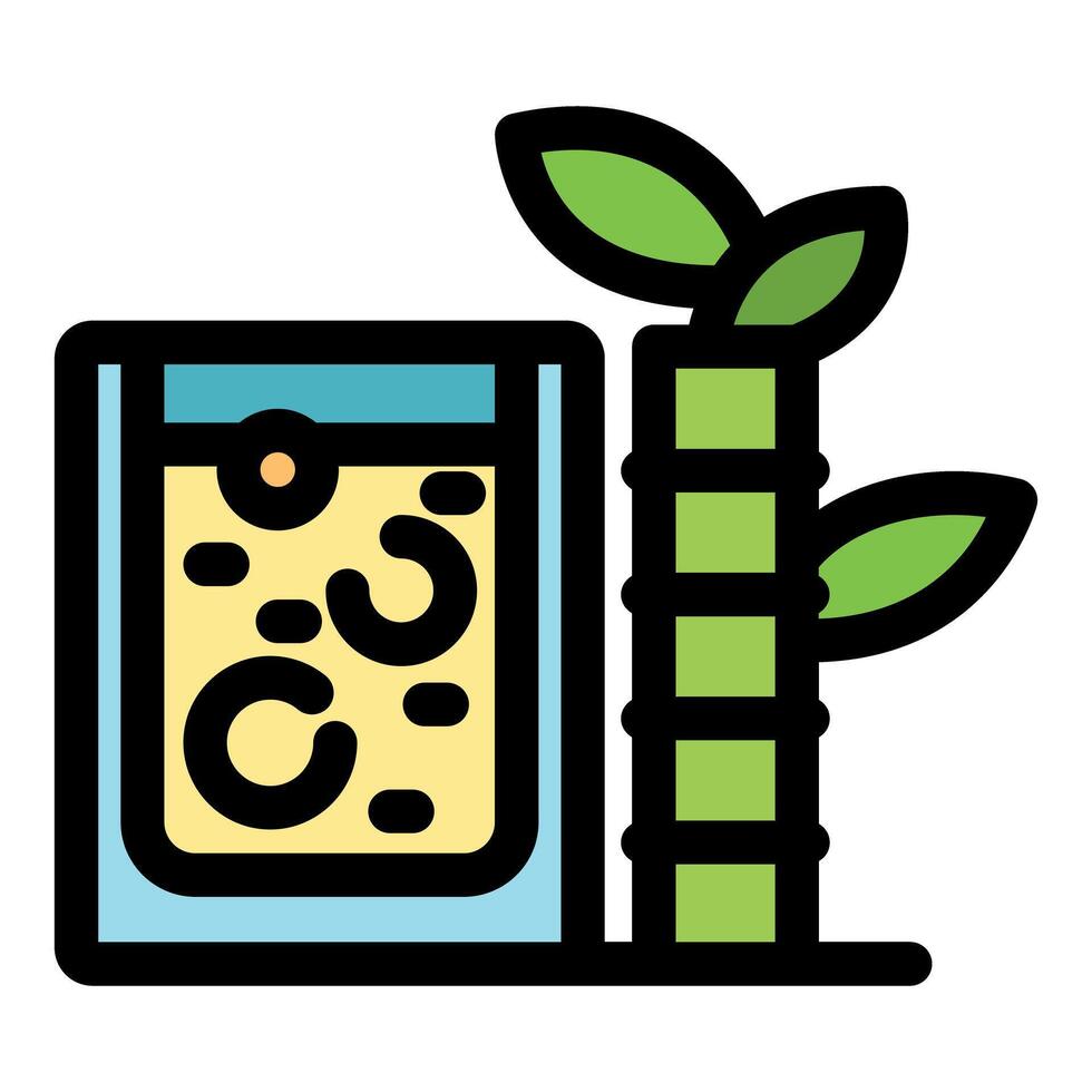 Eco friendly packaging with bamboo plant promoting sustainability vector