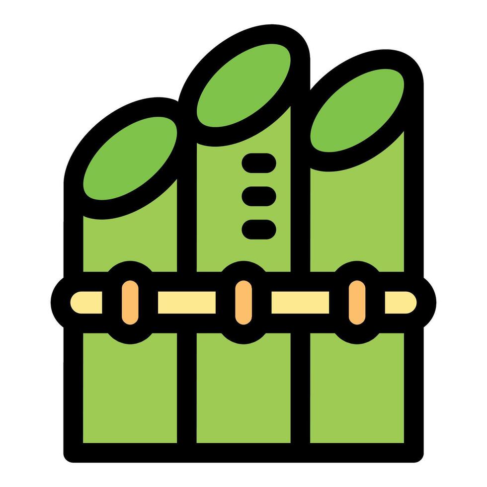 Green bamboo stalks tied together creating a nature fence vector