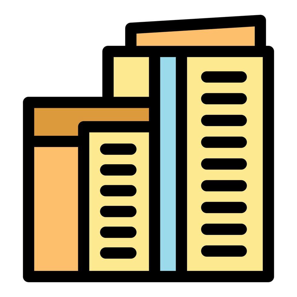 Modern high rise building icon in flat style vector