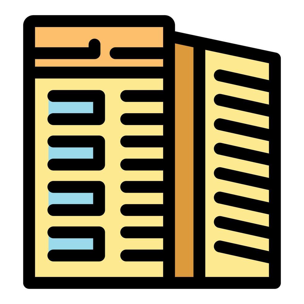 Modern building facade with windows and decorative elements representing urban architecture vector