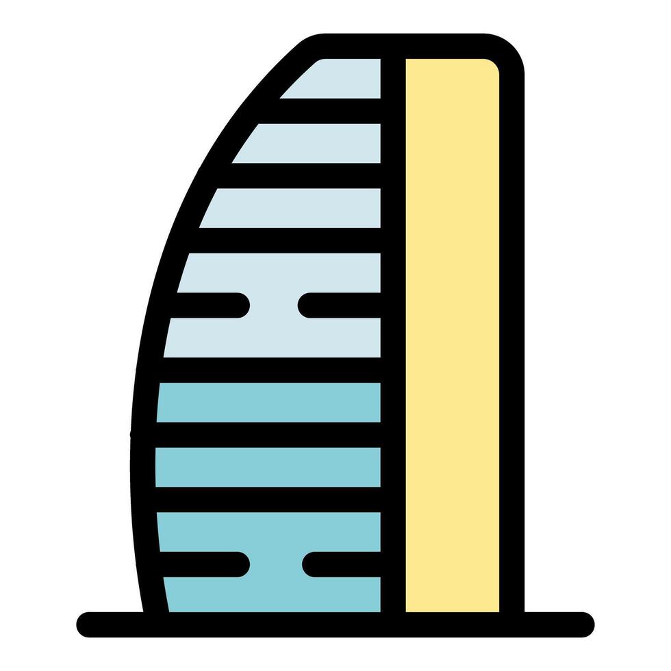 Burj al arab jumeirah hotel building representing dubai tourism and luxury travel vector