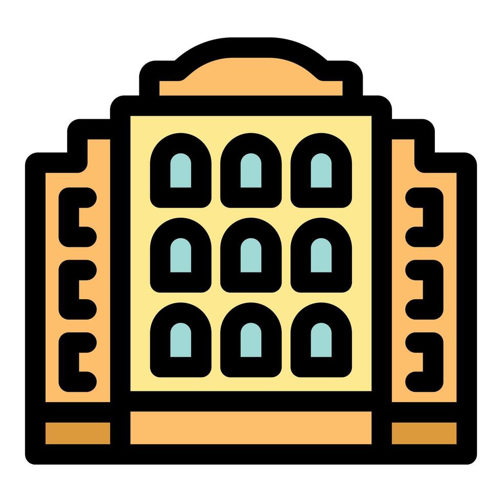 Iconic architectural building with arched windows vector