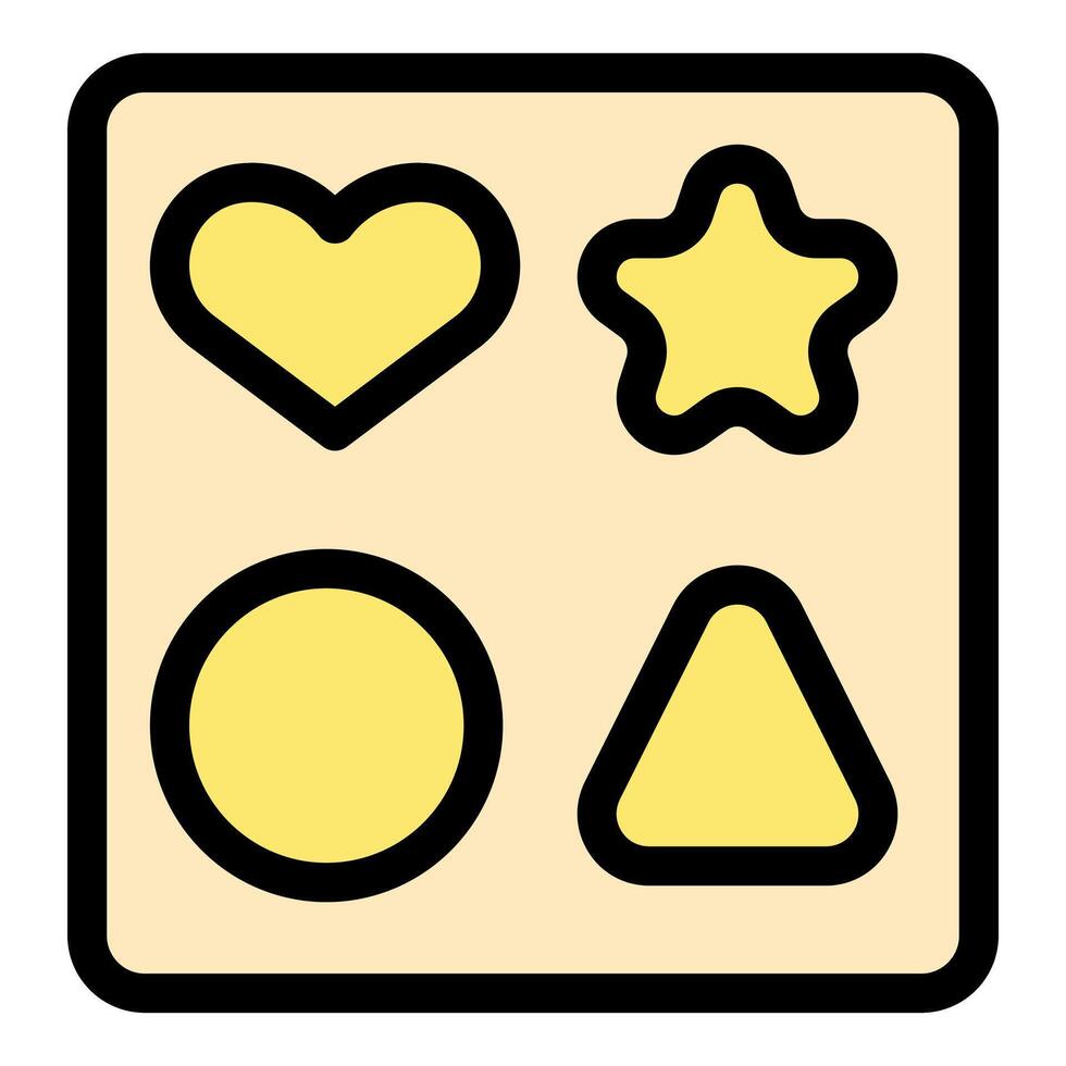 Sorting board with geometric shapes developing fine motor skills vector