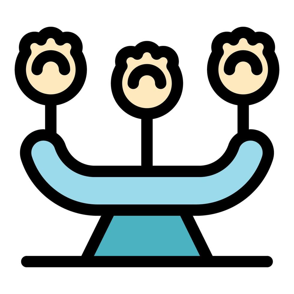 Balancing act with three sad faces icon vector