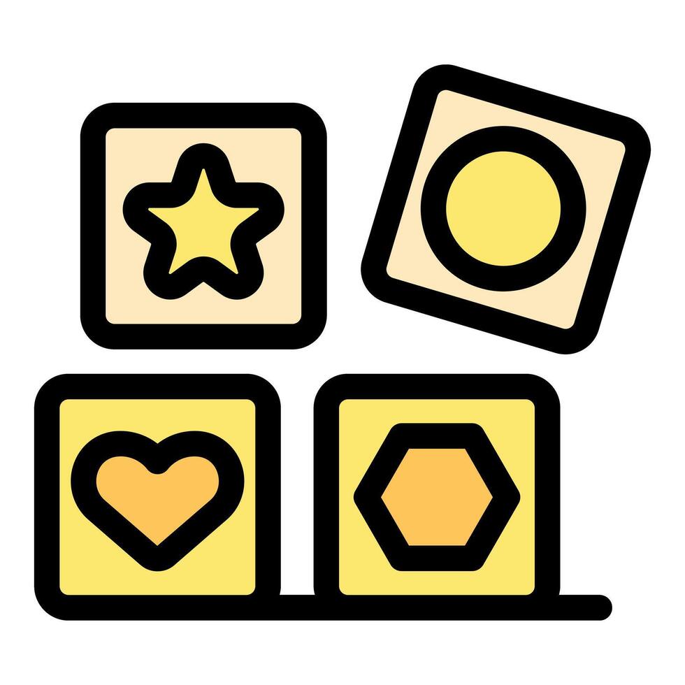 Colorful geometric shapes on educational blocks vector