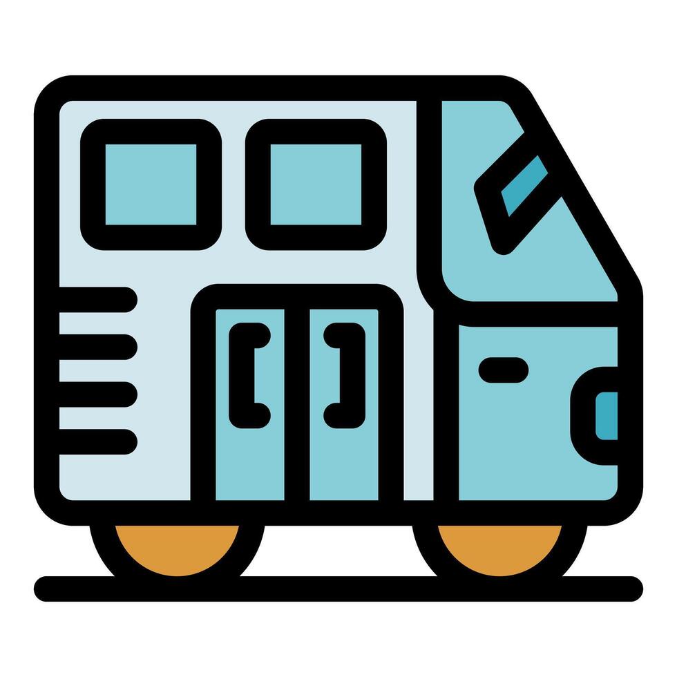 Modern camper van icon with minimalist design vector