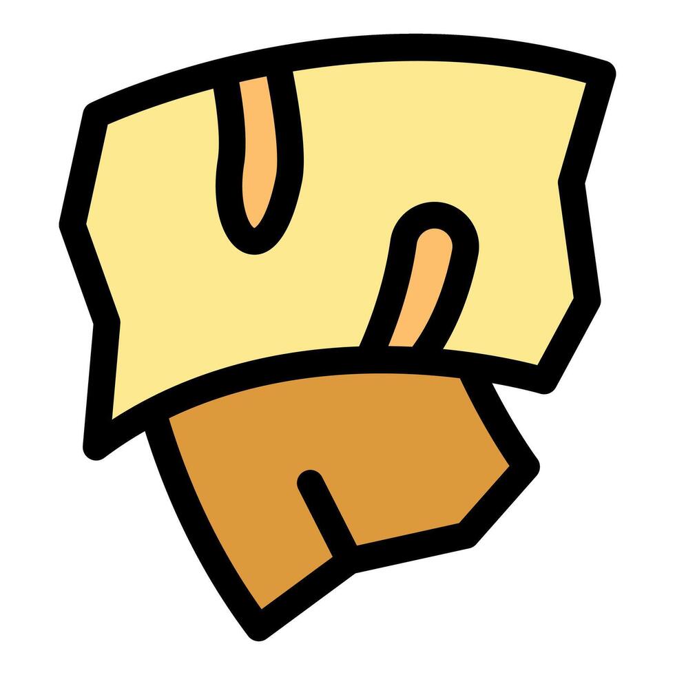 Cartoon cheese slice with bold outlines vector