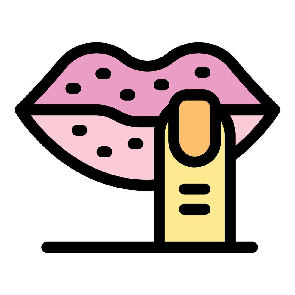 Finger touching lips making silence sign or gesturing secret vector