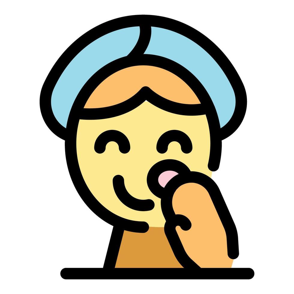 Cartoon character picking nose with finger vector