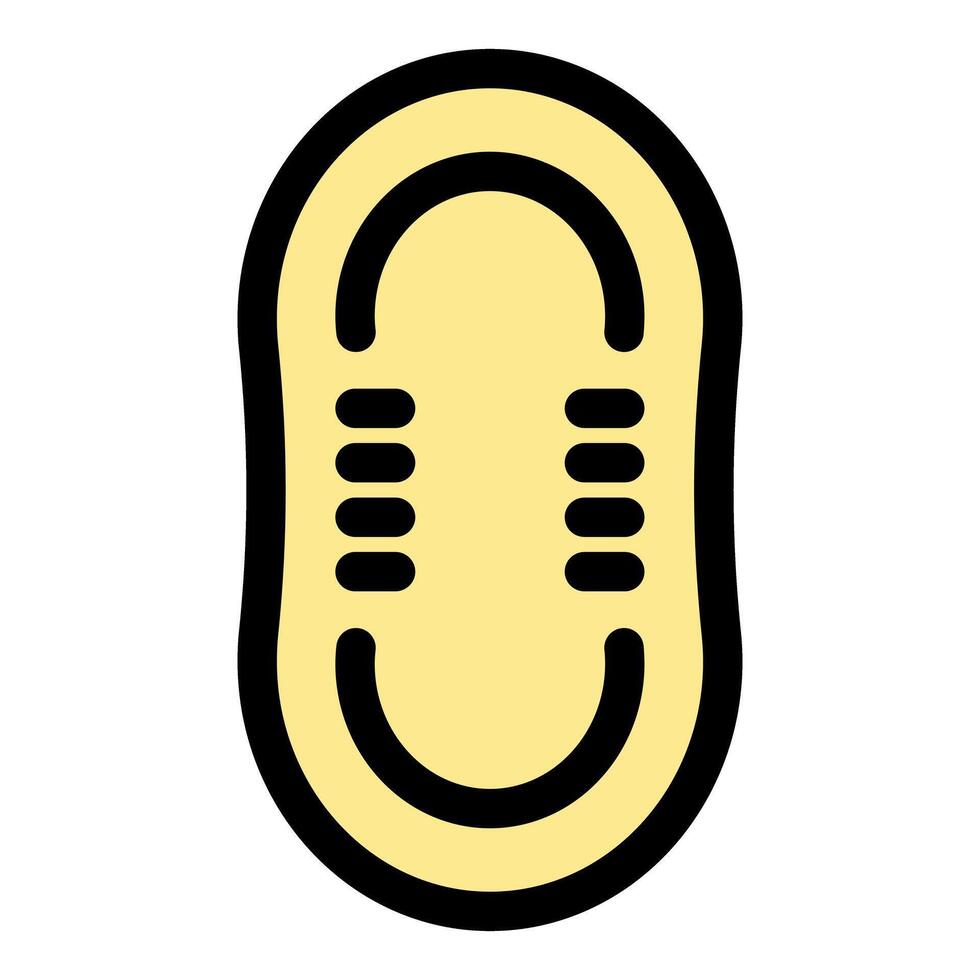 Minimalist yellow pill capsule icon with black outline vector