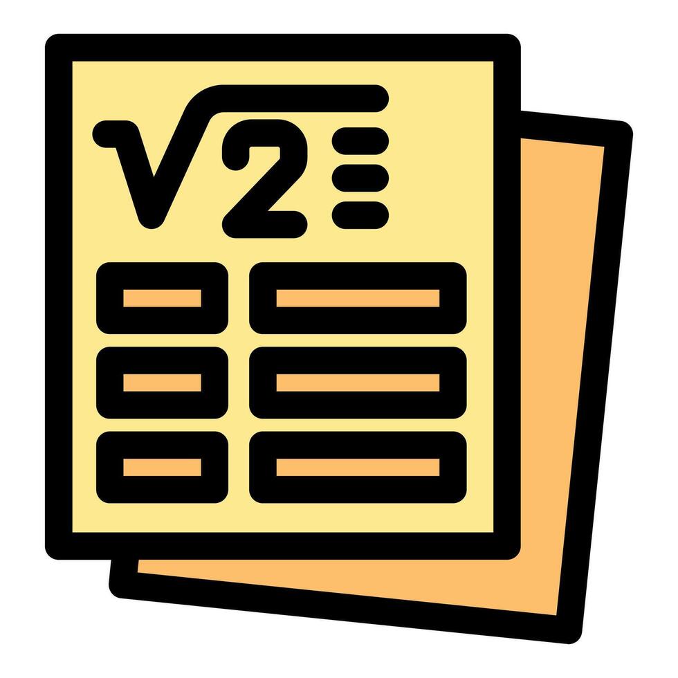 Math test representing mathematical equations and square root calculations vector