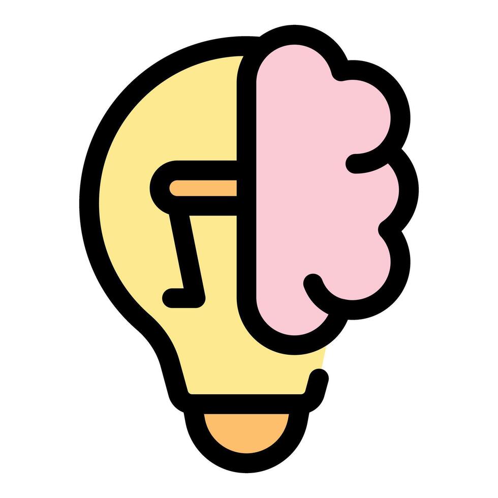 Innovative concept of brain and light bulb fusion vector