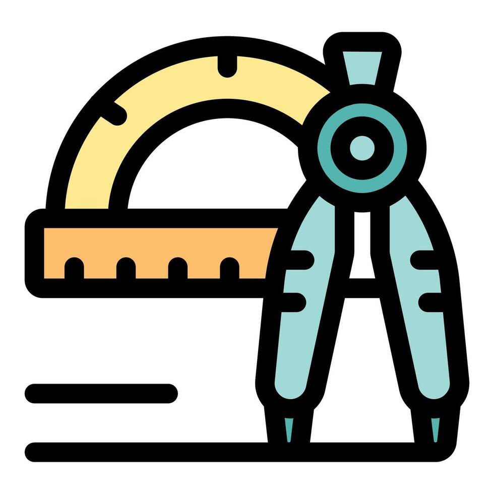 Colorful geometry tools for precision drawing vector