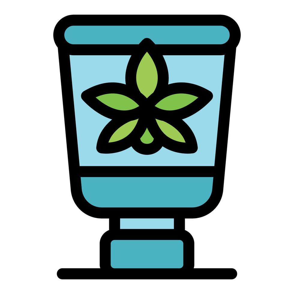 Herbal toothpaste icon with green leaf design vector