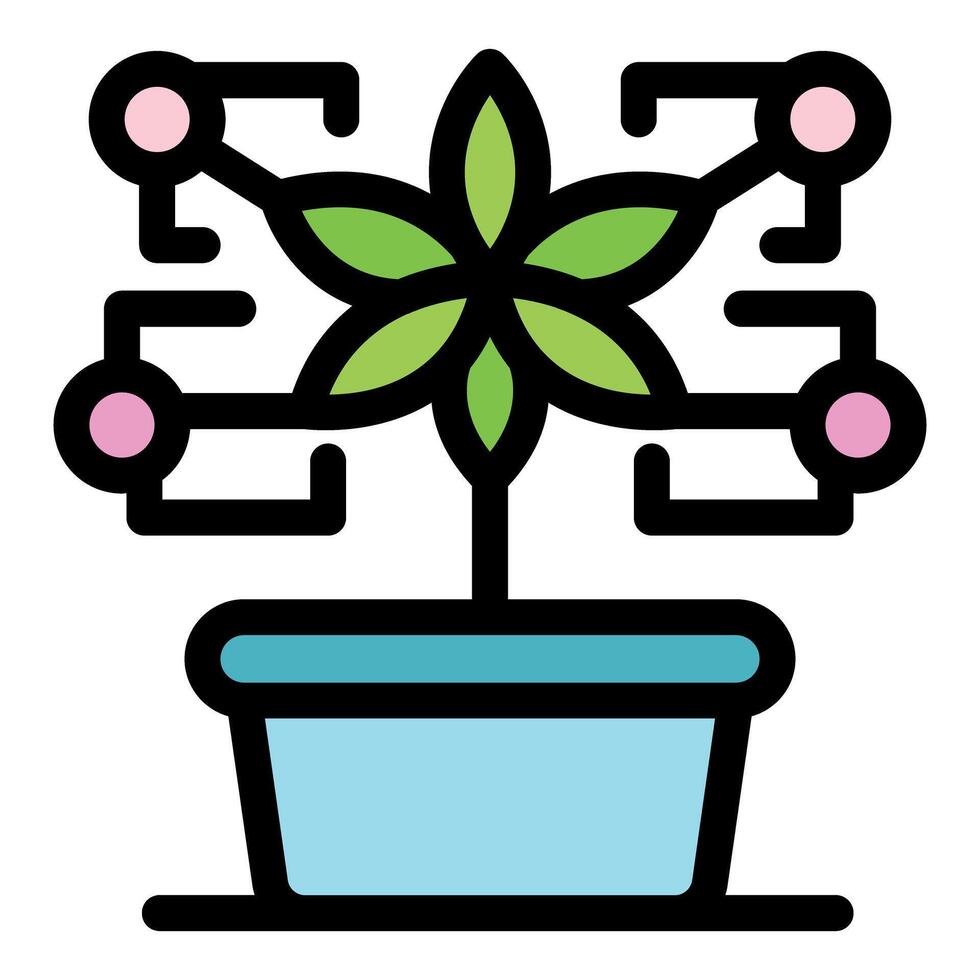 Growing digital plant representing smart farming and technological innovation vector