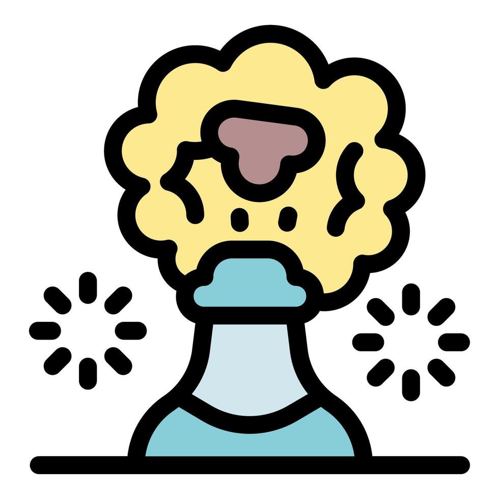 Nuclear explosion creating a mushroom cloud with fallout and loading symbols vector