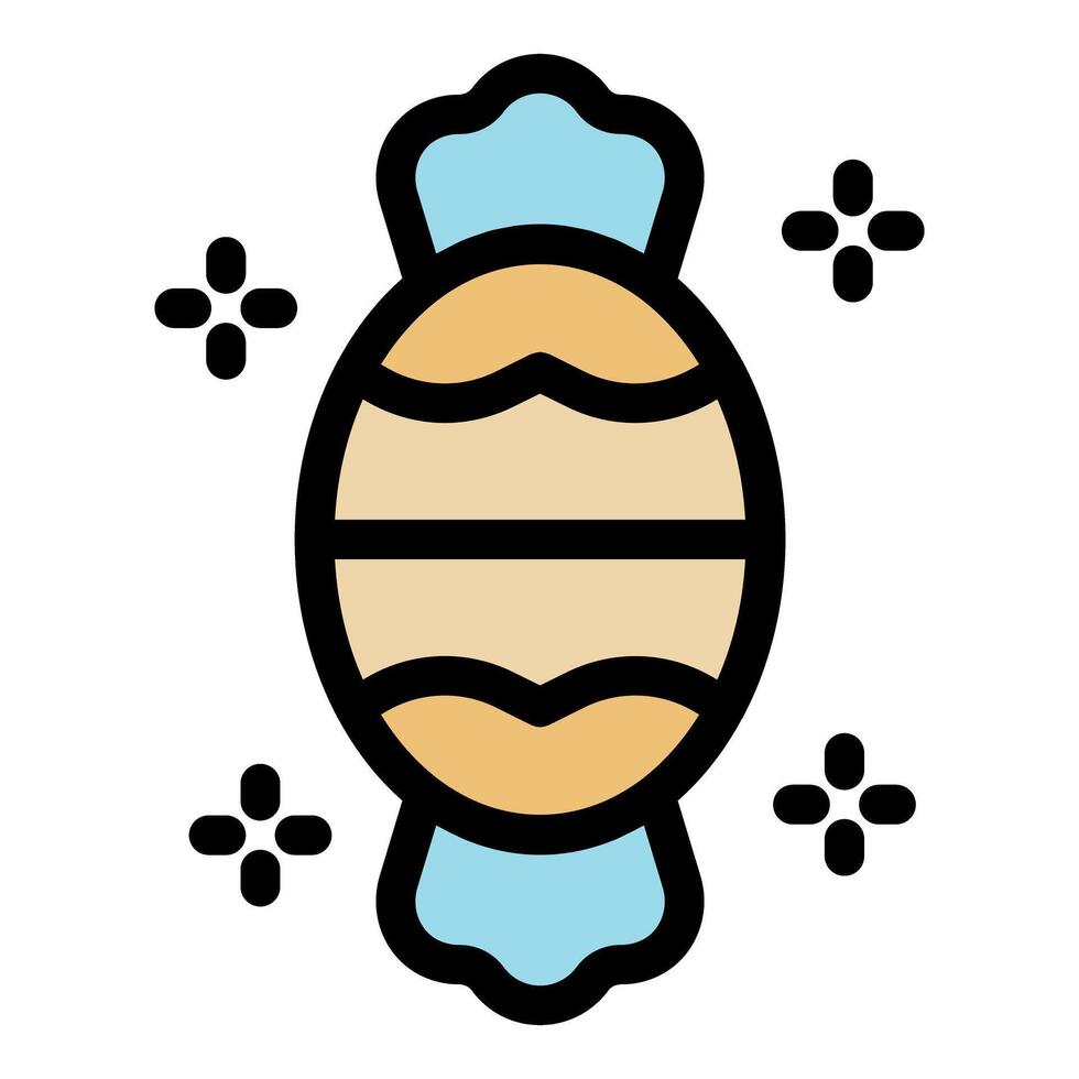 Wrapped candy icon with decorative elements vector