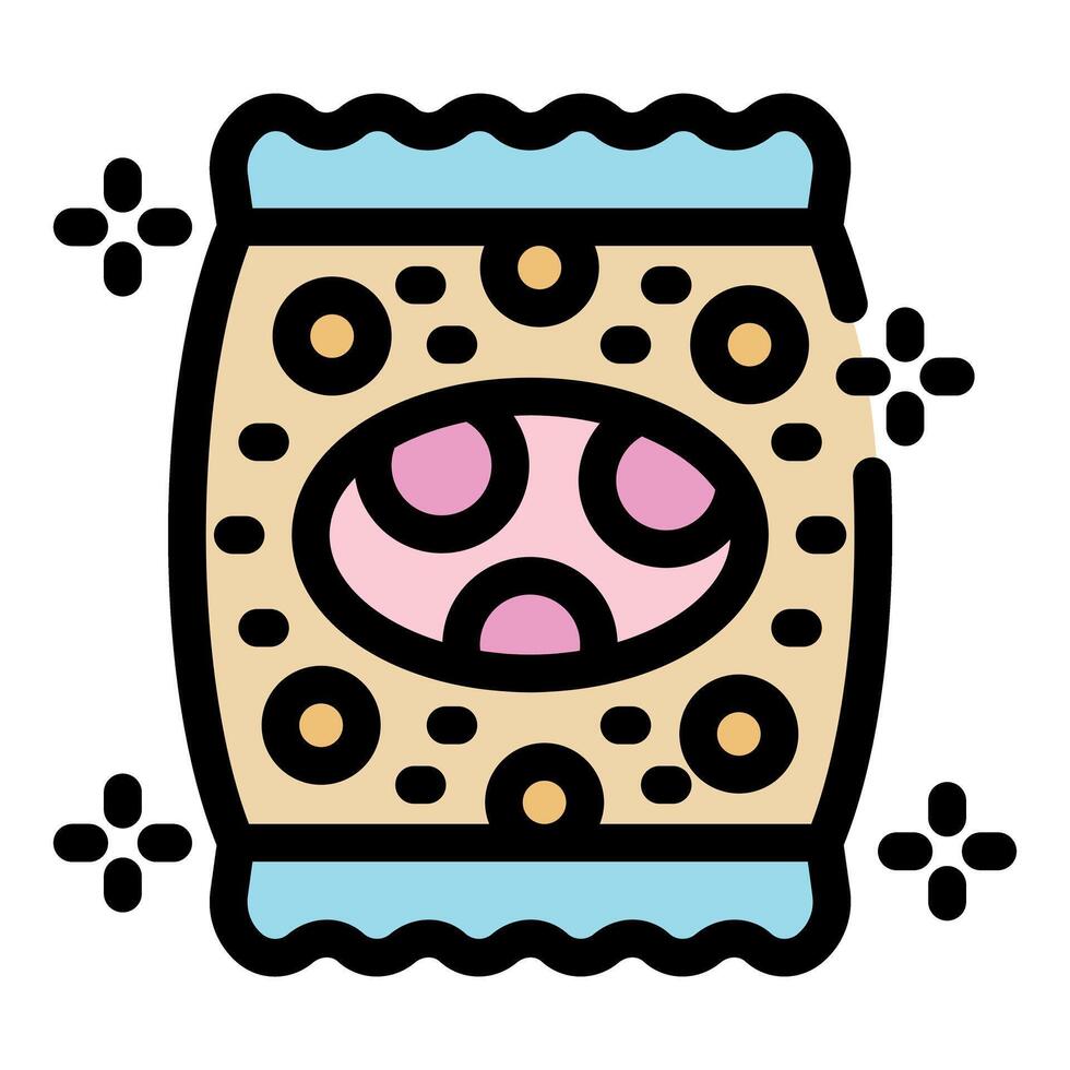 Kawaii cookies bag sparkling with delicious flavor vector