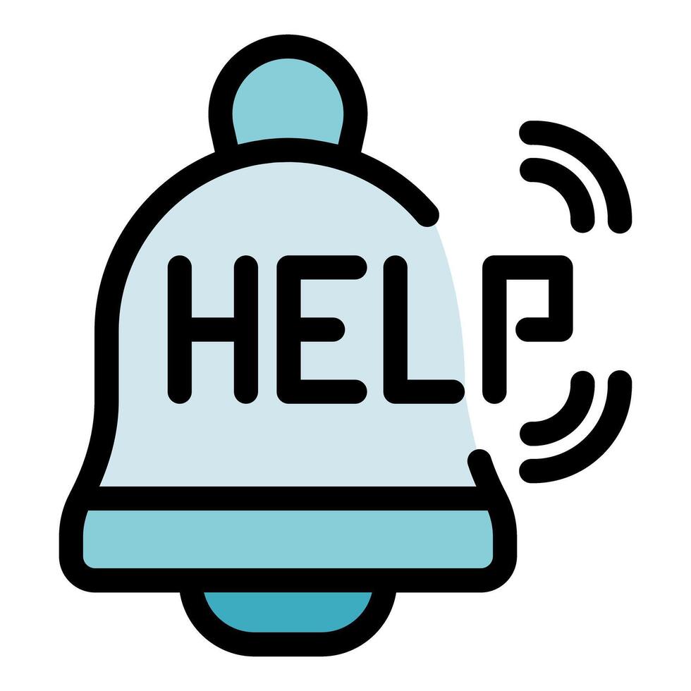 Ringing bell asking for help with vibrating sound waves vector
