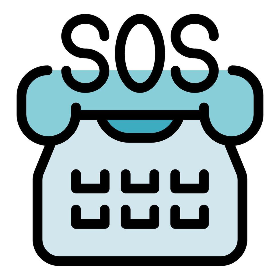 Sos call for help with retro telephone design vector