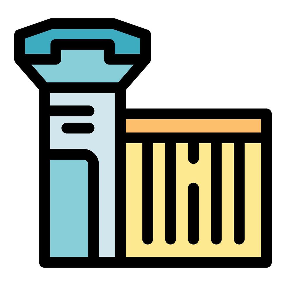 Guard tower and security fence icon illustration vector